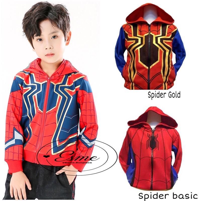 JAKET SUPERHEROES ANAK LAKI LAKI 2 - 11 tahun HOODIE JAKET ANAK COWO FLEECE MARVEL BOYS SPIDERMAN / SUPERHERO / SUPER HERO