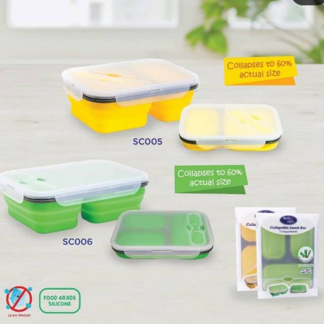 Baby Safe SC005 SC006 Collapsible Lunch Box tempat makan lipat anak bayi