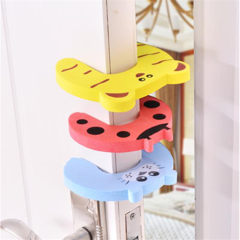 1Pcs Cartoon Child Safety Protection Card Lock / Cute Animal Security Card Door Stopper /  Child Finger Door Clamp Protector