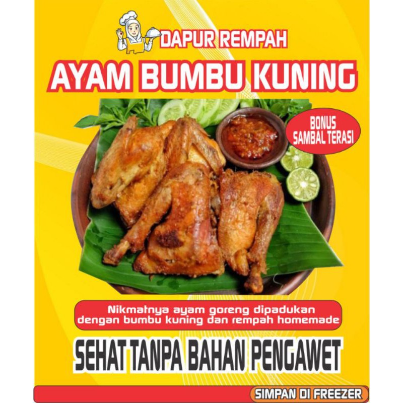 

AYAM GORENG BUMBU KUNING EMPUK DAN SAMBAL TERASI/ Ayam Negeri / Ayam Boiler Segar