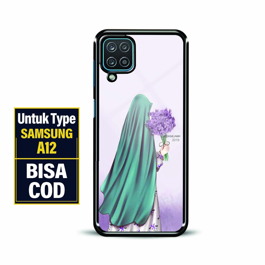 Hardcase Premium Samsung A12 - Softcase Kaca Samsung A12 - Fashion Motif [ Hijabers ] - Hardcase 2D 