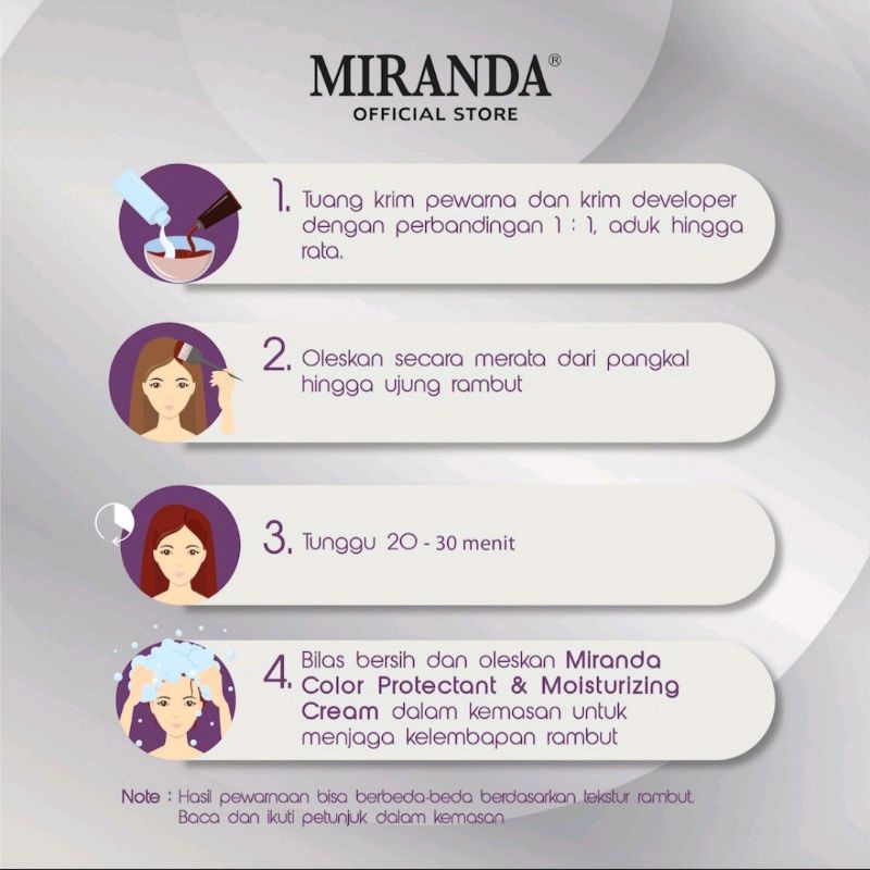 Miranda Hair Colour Pastel Series | Semir Rambut Miranda Warna Pastel 30ml