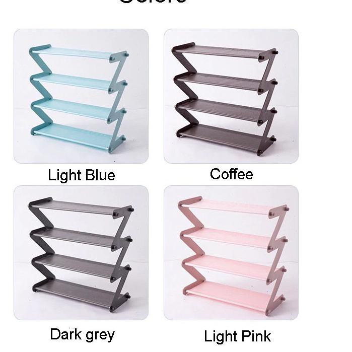 [COD] Rak Sepatu Portable simple  Zig Zag Rak Sepatu 4 Susun Shoe Rack Sandal Holder Mudah Bongkar Pasang Rak Serbaguna