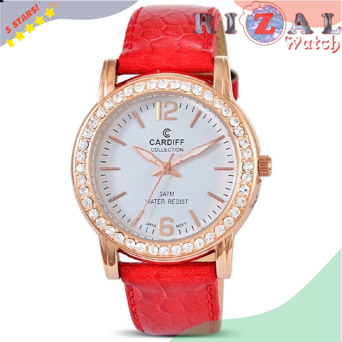 Terlaris JAM TANGAN KEKINIAN JAM TANGAN CEWEK KULIT CARDIFF COLLECTION 1055 TAHAN AIR