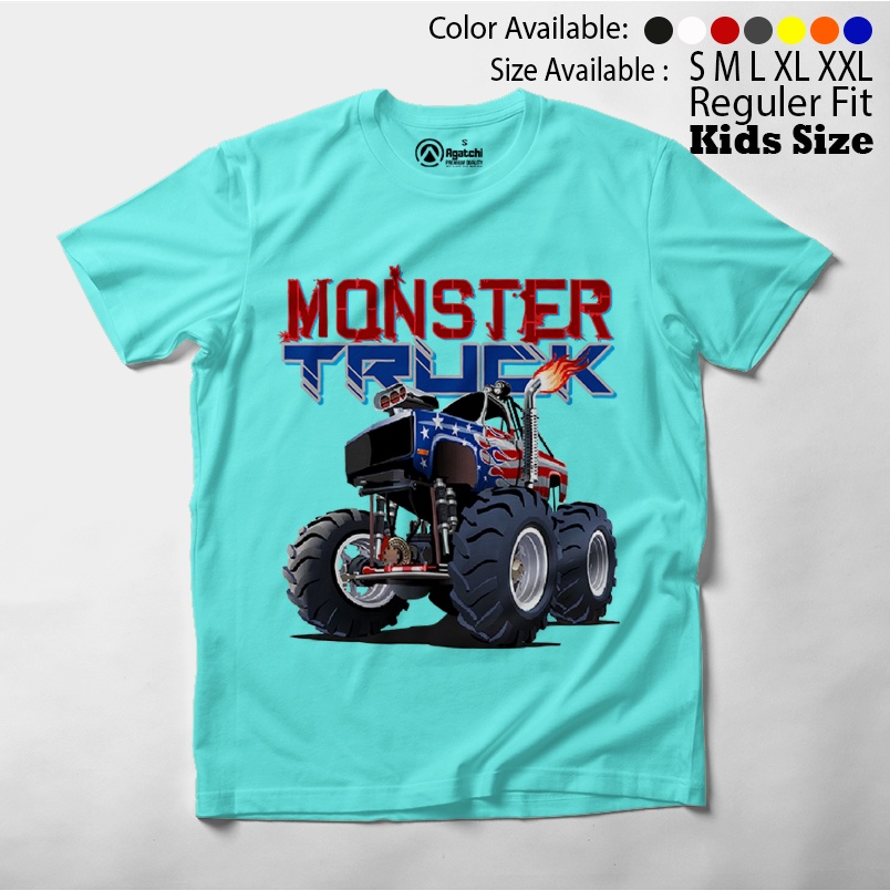 Baju Anak / Kaos Atasan Anak Laki-Laki Monster Truck Premium