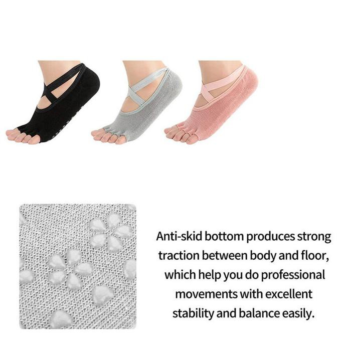 KAOS KAKI WANITA YOGA GYM PILATES SENAM BARRE SOCKS ANTI SLIP - UNGU