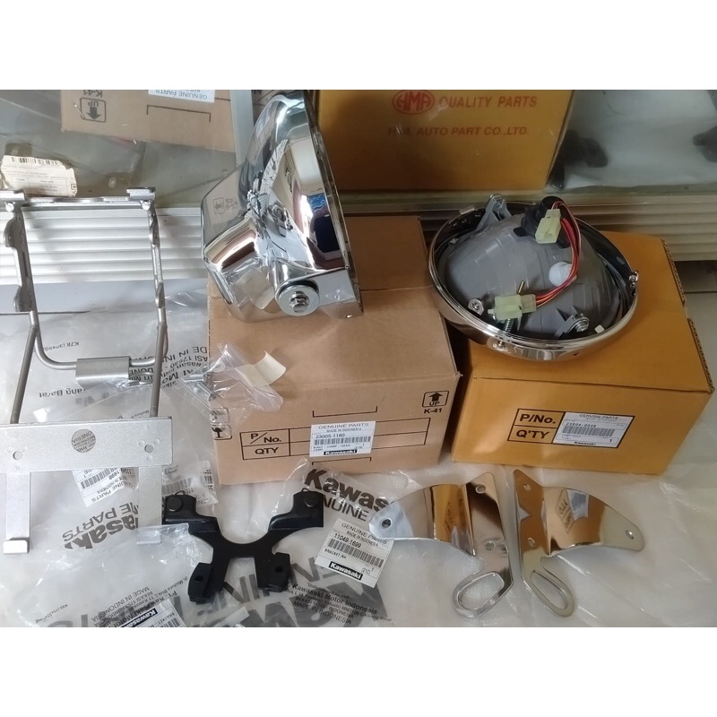 paket lengkap lampu ninja ss reflektor lampu bulat original Kawasaki ninja ss LAMPU BULAT NINJA SS O