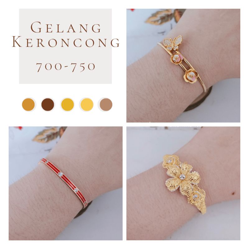 WAJIB TANYA STOK Realpic Gelang Keroncong / Bangle Emas Asli Kadar 700-750 | Part 1