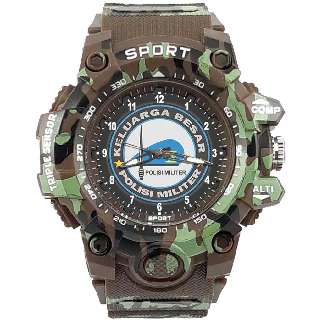 {Istimewa} Jam Tangan KELUARGA BESAR POLISI MILITER - PM 1 Coklat Army Water Resistant