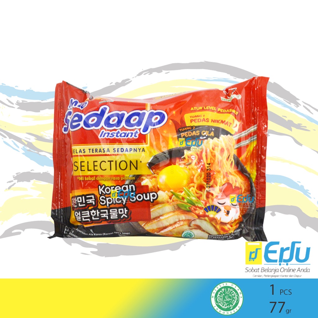 

ECER Mie Sedaap Selection Korean Spicy Soup Mie Instan Kuah Ala Korea - 77gr