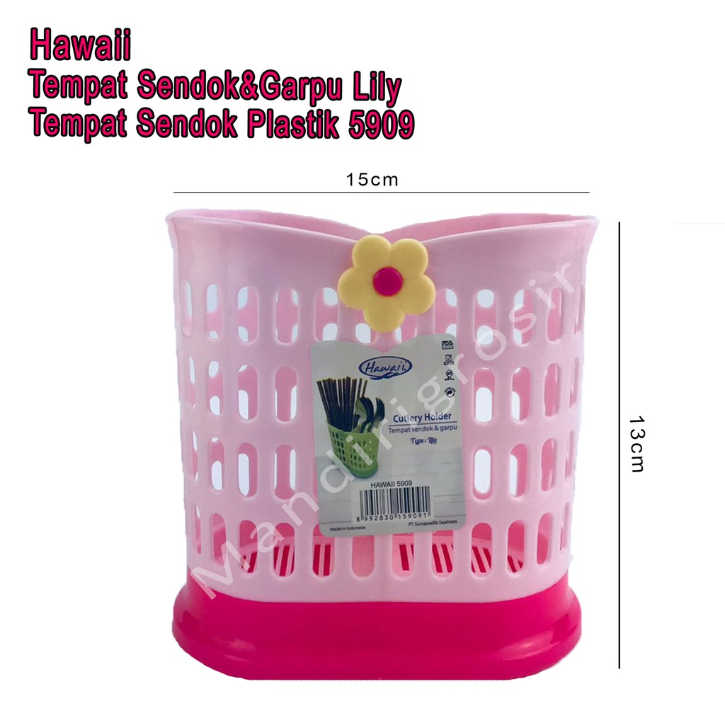 Tempat Sendok&amp;Garpu Lily * Hawaii * Tempat Sendok Plastik * 5909