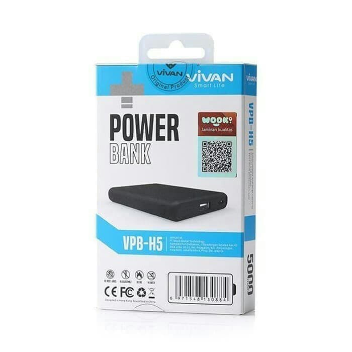 Vivan VPB-H5 Power Bank 5000 mah Light Compact