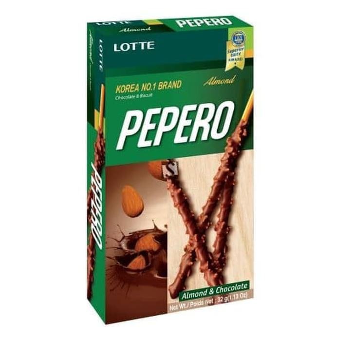 Lotte Pepero Almond Chocolate 32gr Lote Peppero Coklat Almon