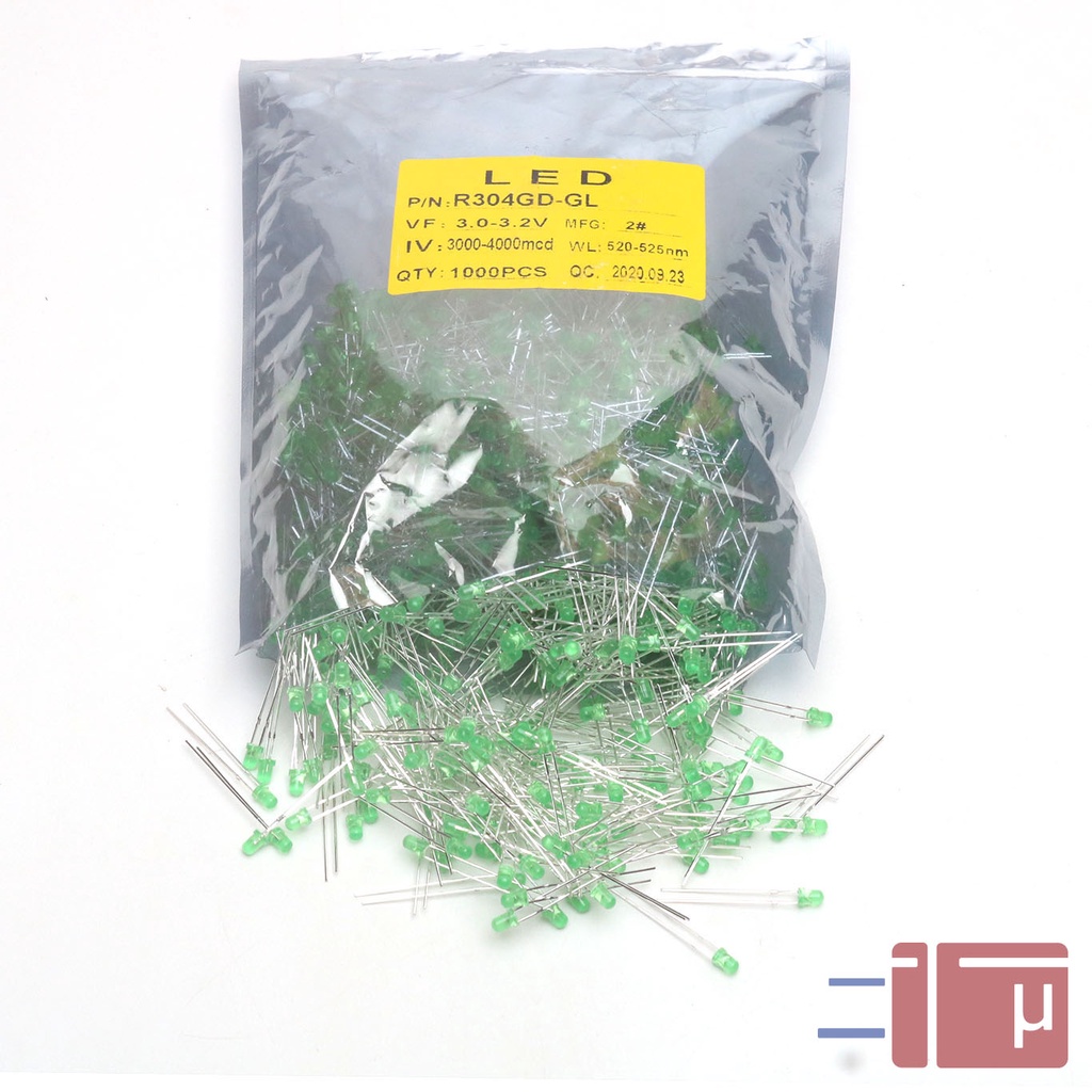 x10 Led 3mm Hijau Diffused Untuk Indikator