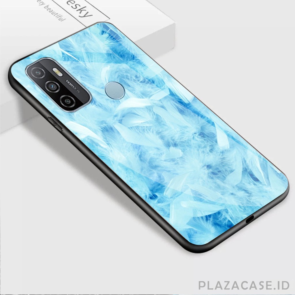 Blue Softcase Glass [K56] A53 A92 A52 C12 C11 C15 Y20 Y30 Y50 RENO 4 A91 A31 REDMI 9 REDMI NOTE 9