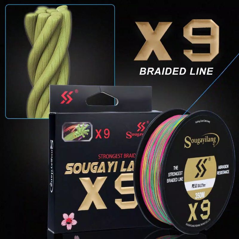 150M TALI PANCING PE BRAID X9 SOUGAYILANG MULTICOLOR
