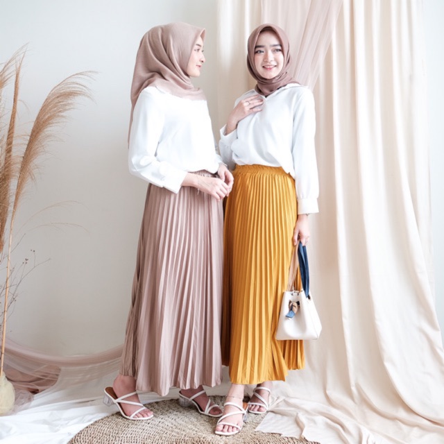 Rok Prisket Hyget / Rok Plisket / Flare Prisket Murah / Grosir Rok / Plisket BKK