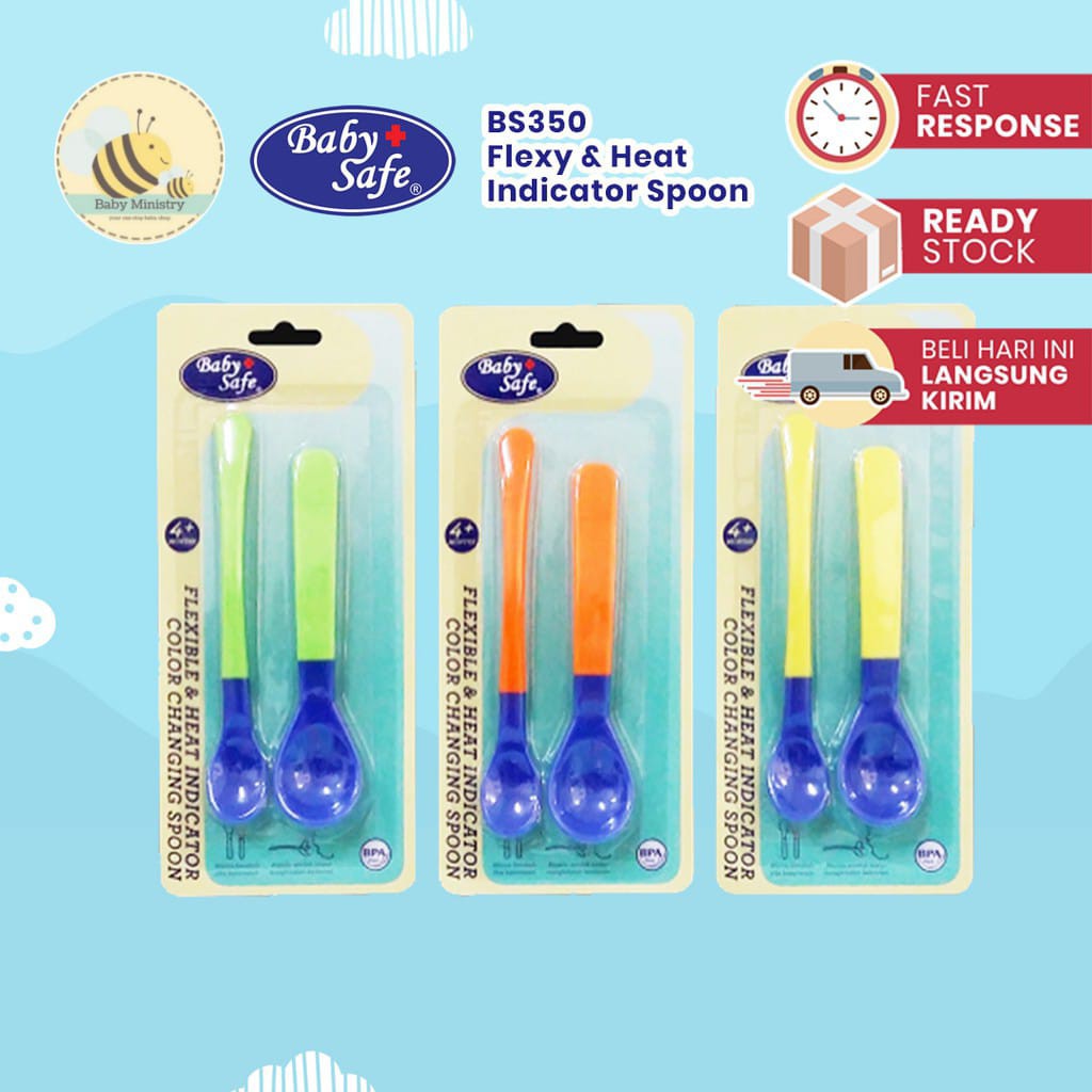 Baby Safe Flexible &amp; Heat Indicator Spoon // Sendok dengan Sensor Panas