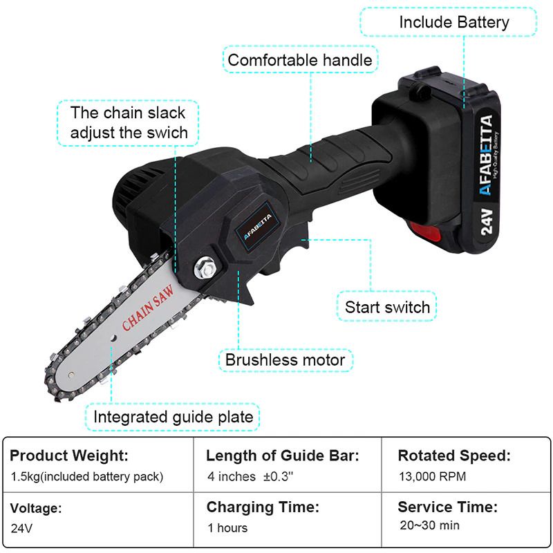 Gergaji Mesin Cordless Chainsaw 1200W