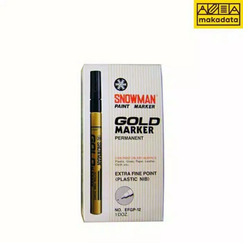 

SNOWMAN Spidol EFGP Emas extra fine point permanent kecil 1Pcs saja