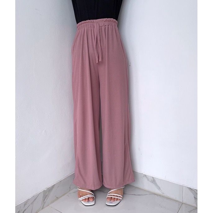 1KG MUAT 4PCS | LIGO RIB PANTS KULOT HIGHWAIST CELANA WANITA OOTD SELEBGRAM FASHION GROSIR WANITA TERMURAH