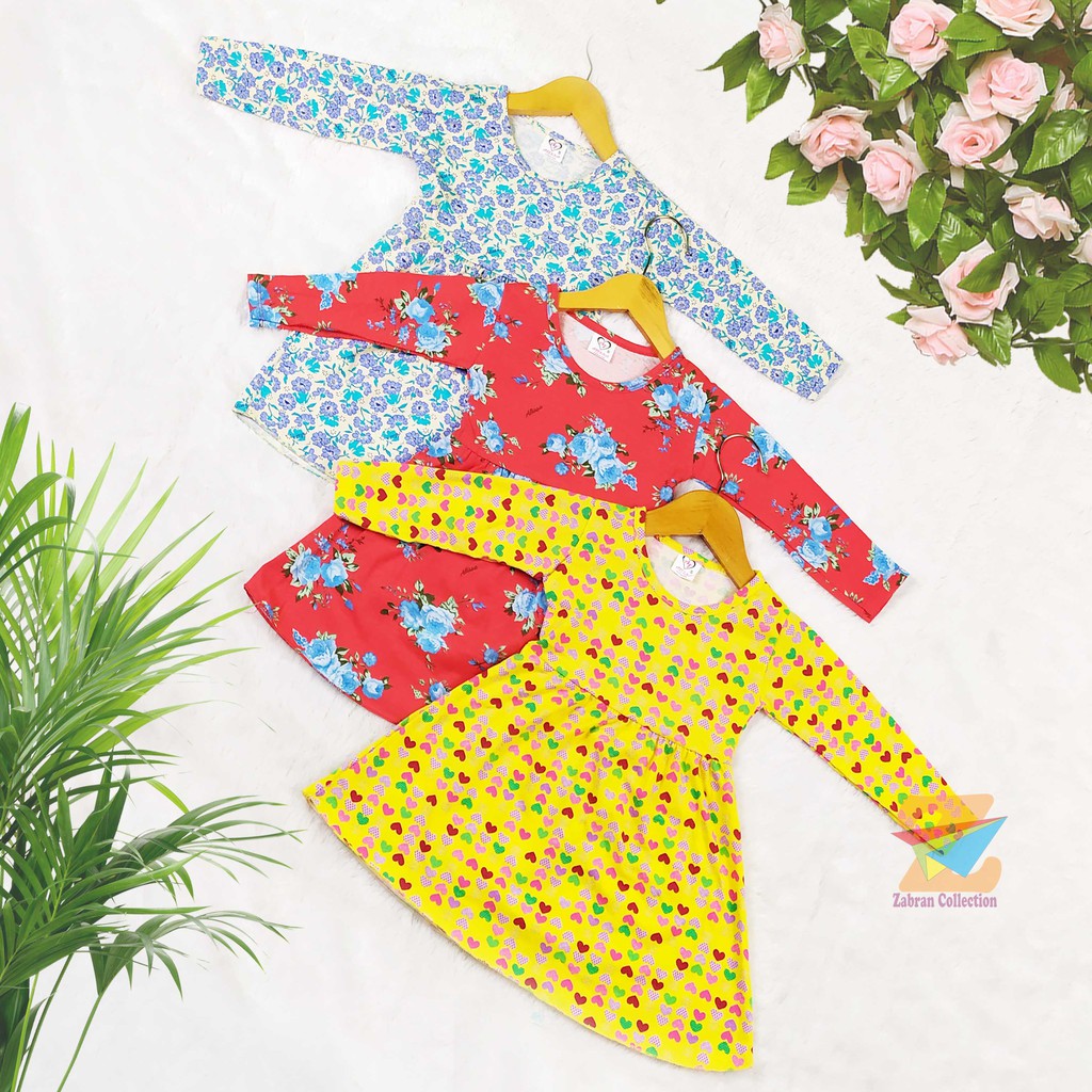 Dress Anak Lengan Panjang / Dress Ruffle Anak  1 Sampai 5 Tahun