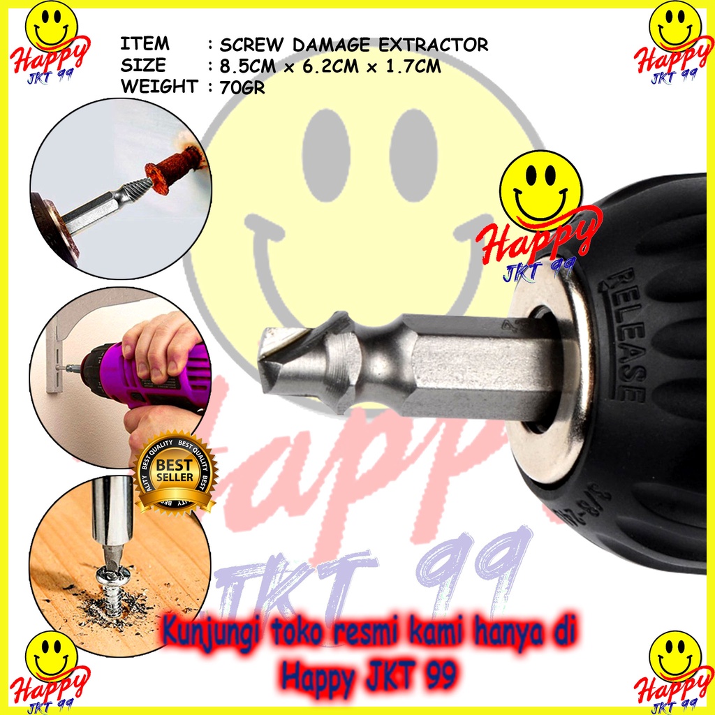 ALAT PEMBUKA BAUT RUSAK DOL SCREW DAMAGE SCREW EXTRACTOR MATA BOR