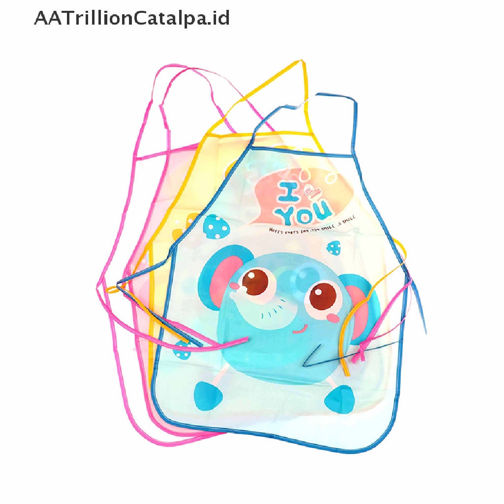 (AATrillionCatalpa) Celemek Anak Tahan Air Untuk Koki / Melukis