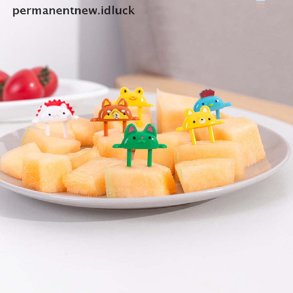 Alat Garpu Tusuk Gigi Buah Bentuk Kartun Hewan Lucu selection Botol mini