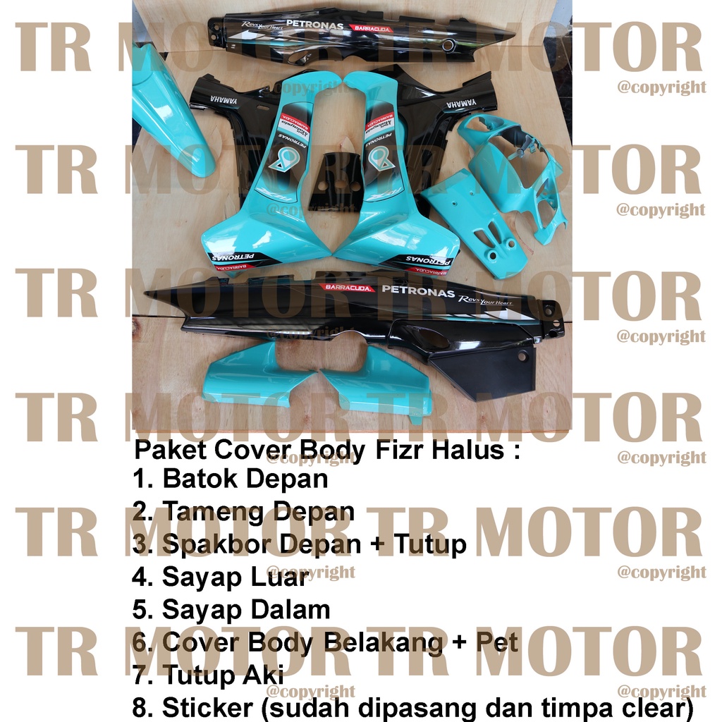 Cover Body Fizr F1zr Petronas Biru Tosca  Full Set Halus Cover Bodi Yamaha Fiz r