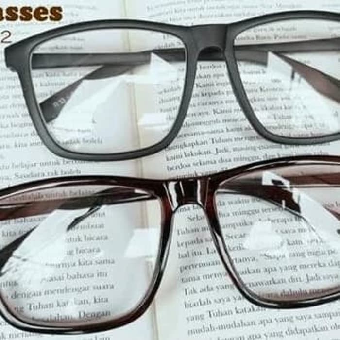 Kacamata Minus Kotak Besar /Lensa Minus/Kacamata Fashion Kotak Pria - Hitam