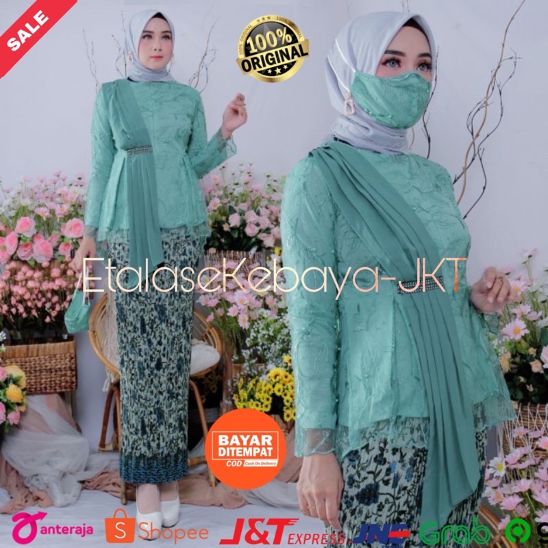 (COD) REALPICT!! Blouse amalia/kebaya amalia/kebaya selendang/kebaya aurora/aurora selendang/kebaya terbaru/Setelan Kebaya Pesta Moderen / Atasan Kebaya Pesta Moderen Mewah