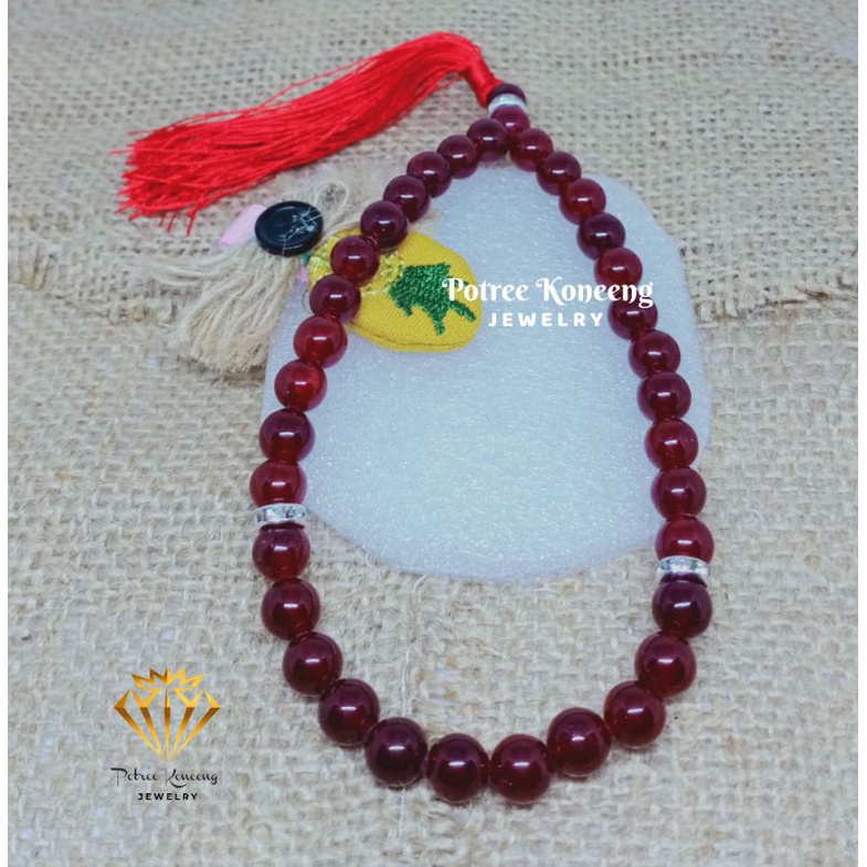 TASBIH BATU NATURAL GIOK MERAH 33 BUTIR