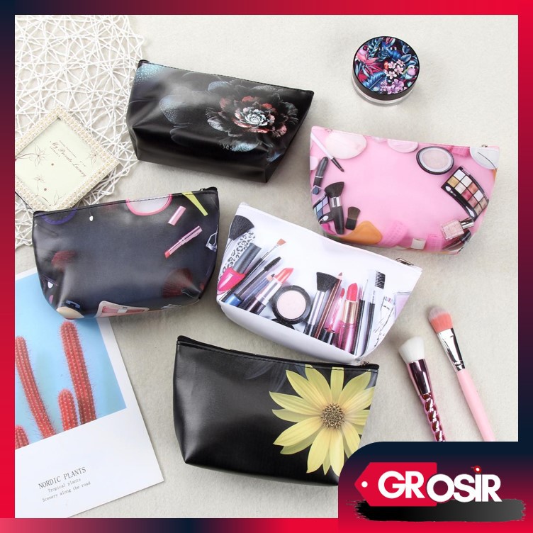 Grosir - T560 Tas Kosmetik Motif / Kosmetik Pouch /  Kosmetik Polos / Mini Pouch MakeUp