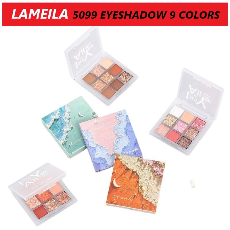 LAMEILA 5099 EYESHADOW PALETTE 9 COLORS GLITTER