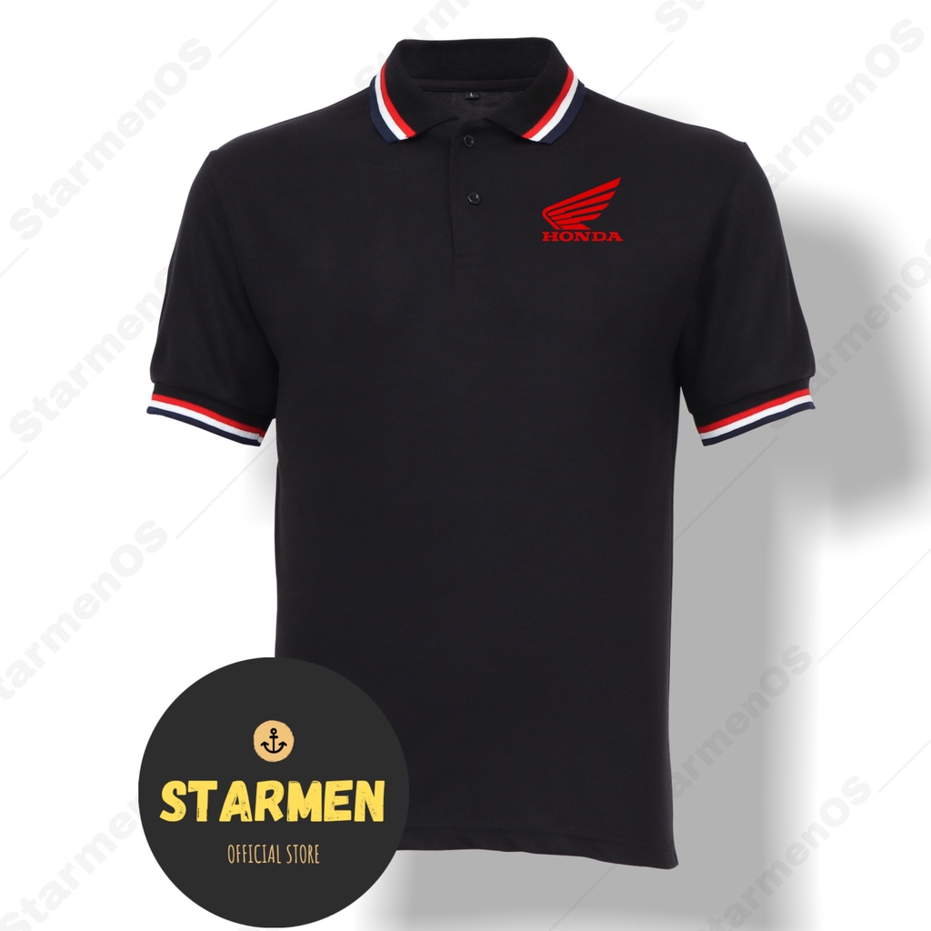 Kaos Polo Shirt Pria Kerah Logo HONDA