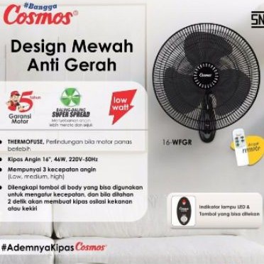 Kipas Angin Dinding Cosmos 16 WFGR Remote