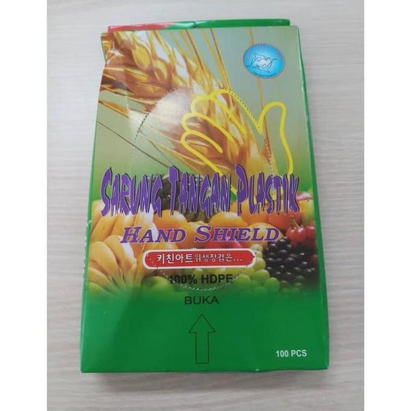 

Sarung tangan plastik hand shield 1 box isi 100 pcs - PING PONG
