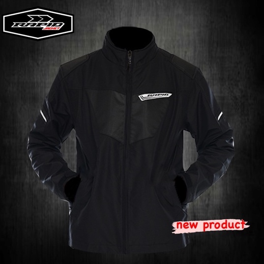 Jaket motor riding RAPID BLACKHAWK pria parasit premium jacket reflektif variasi motif carbon