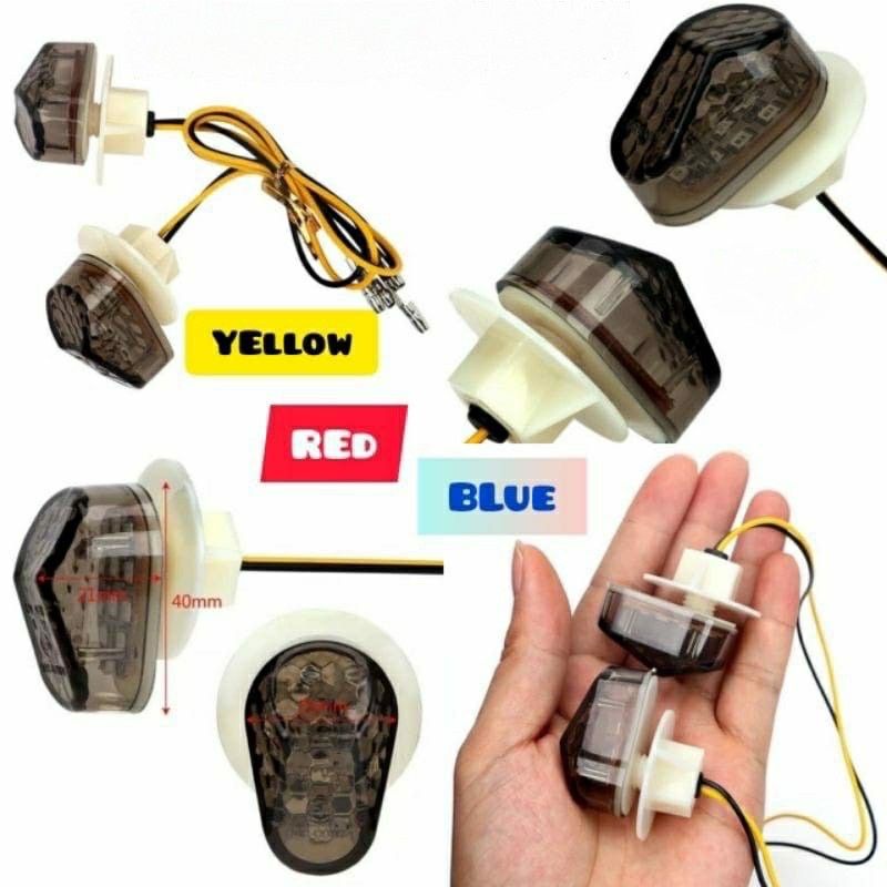 Sein Tempel Mini Oval D90 Lampu Sen Tempel LED Kedip Motor R15 V1 R15 V2 R15 V2 Ninja RR KLX Crf Vixion GSX