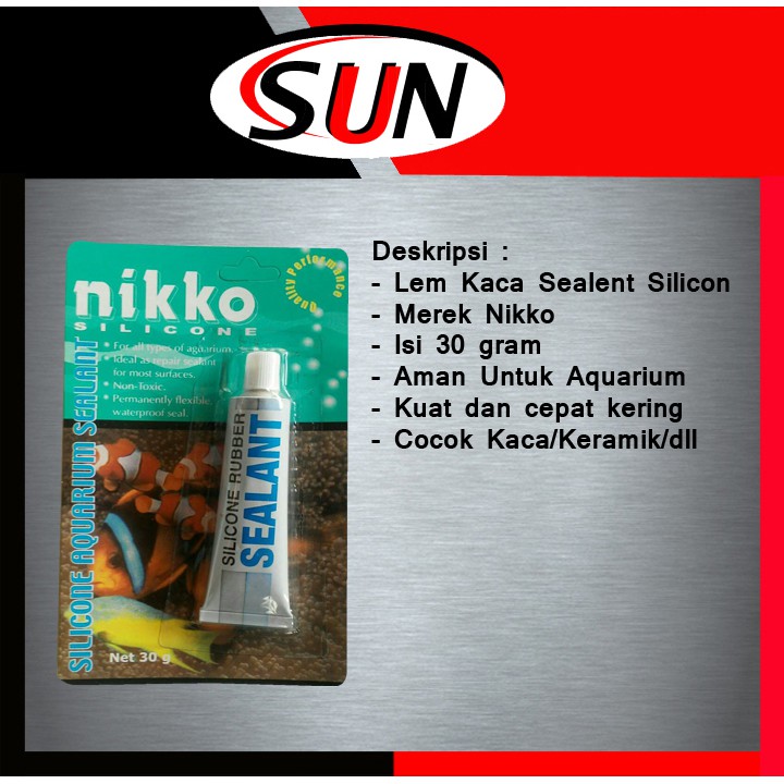 Lem Kaca 30 Gram Nikko Sealent Silicone Kaca Aquarium 30 Gram