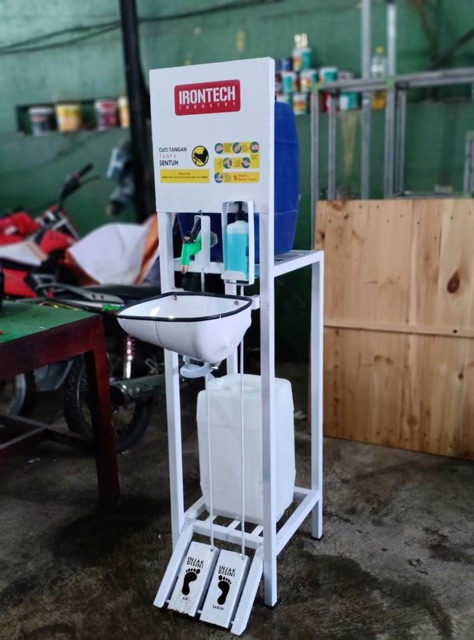 westafel cuci tangan tanpa sentuh portable, pedal khusus keran dan sabun, termurah kualitas terbaik-1