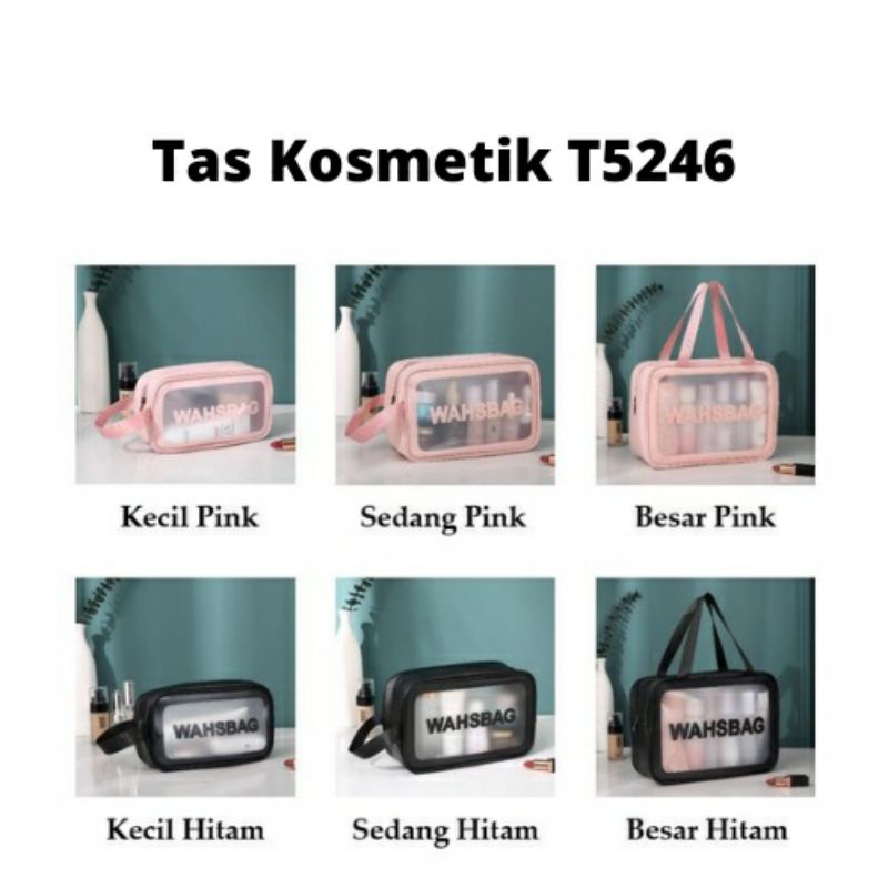 Tas Serbaguna / Washbag / Tas Kosmetik Transparant Make Up Bag Organizer Dompet Kosmetik  Waterproof Pouch