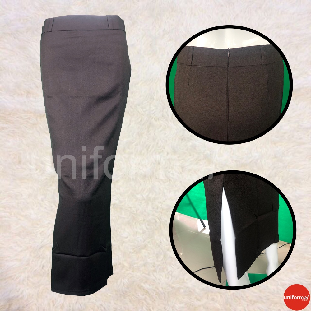 Rok Span Panjang BELAH BELAKANG Ukuran S M L XL Bahan Gabardine Premium Hitam Navy Abu Mocca Coklat Maxi Skirt Polos / Kerja / Kantor / Kantoran / Formal / The Executive / Crocus / MyYoora / Allia / Rokgaliya / Nexxa / Termurah / Terlaris / ORIGINAL Aura