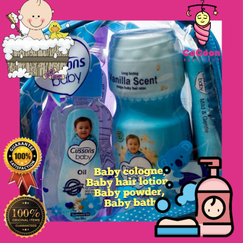 Paket Perawatan Mandi Bayi Oil + Powder + Soap + Shampo Cussons Baby