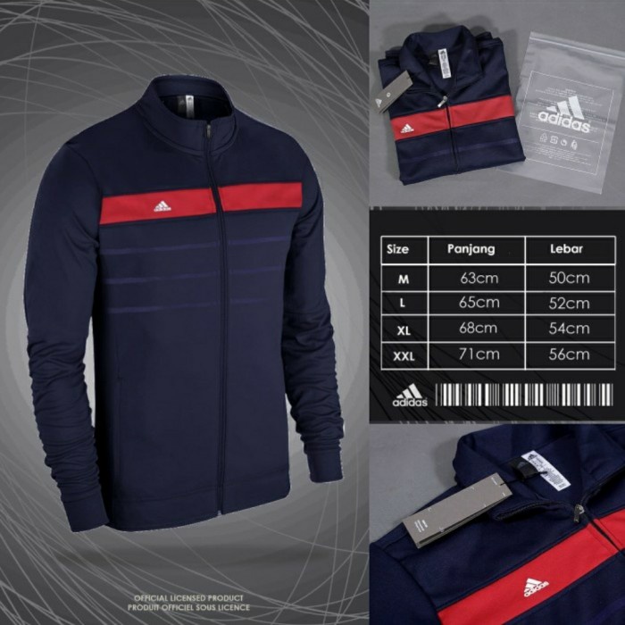 ADIDAS TRAINING JACKET AB-16 BLACK Grade ori - Jaket adidas import - NAVY, M