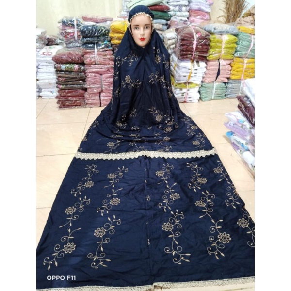 Mukena terusan Rayon Gracella navy