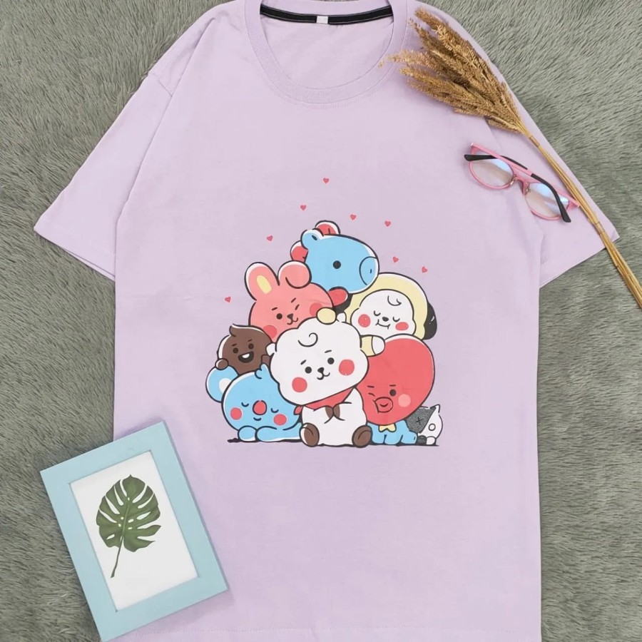 Kaos BTS Lilac Oversize