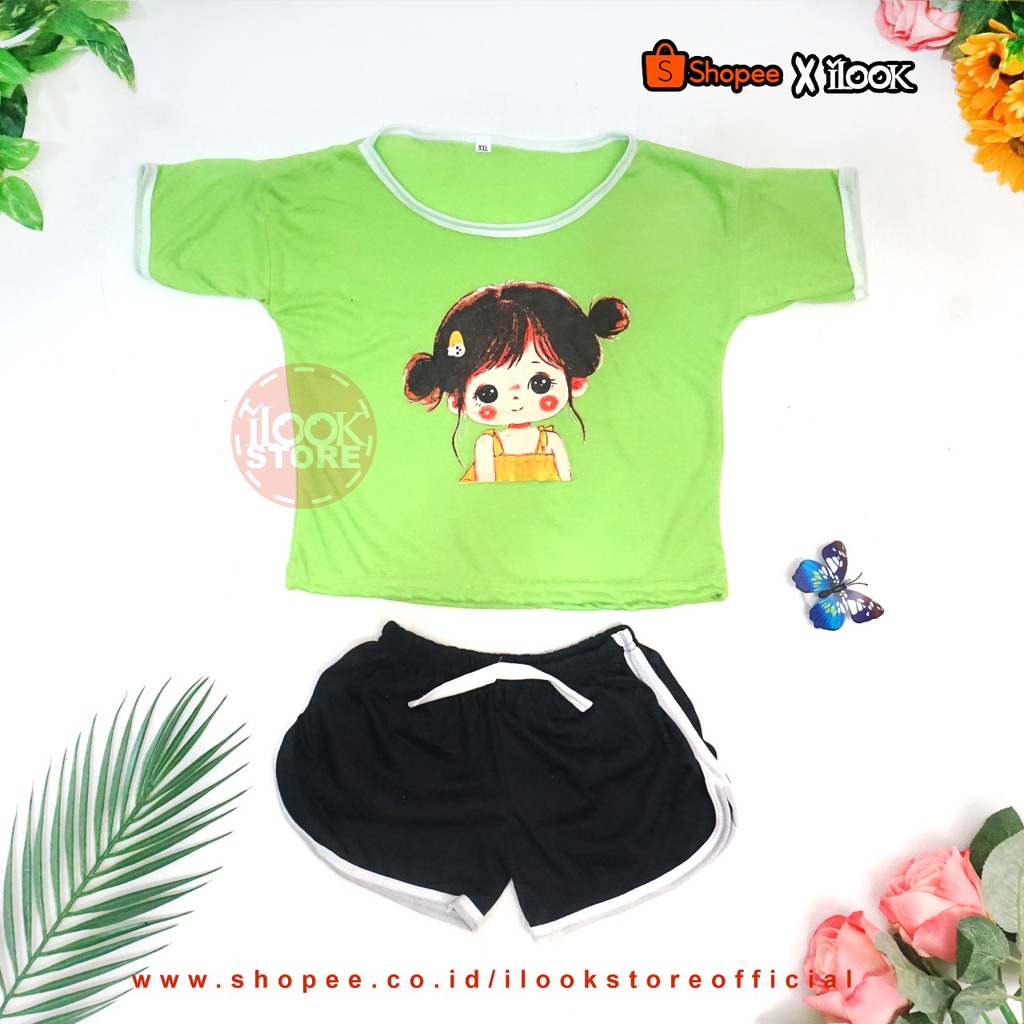 ilook | Setelan baju playful colour anak combi 2 | setelan anak polos | setelan unisex