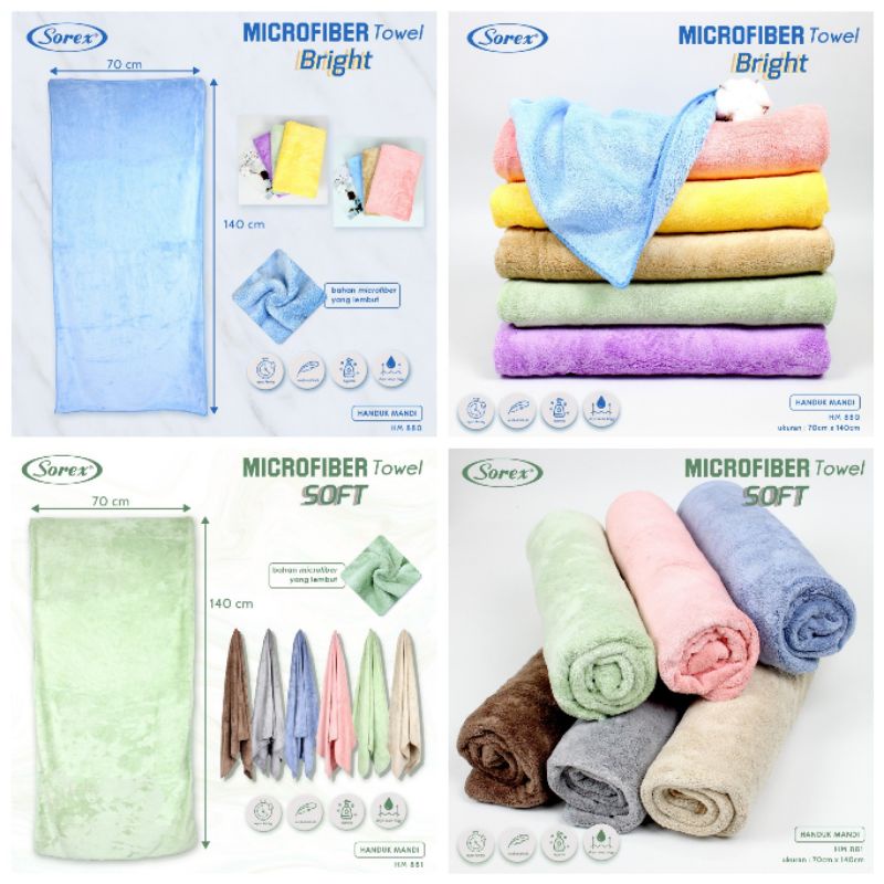 Sorex Towel HM 880/881 handuk mandi dewasa microfiber